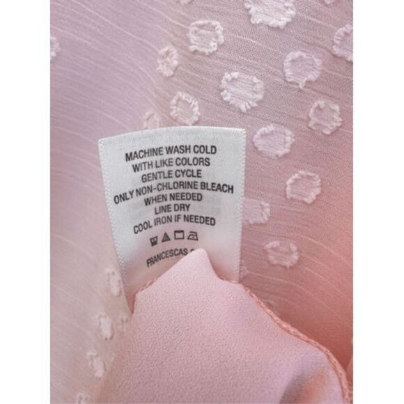 Mi Ami Francesca's Pink Bubble Gum Sleeveless Blouse Semi Sheer Keyhole Back Eye - Picture 6 of 7